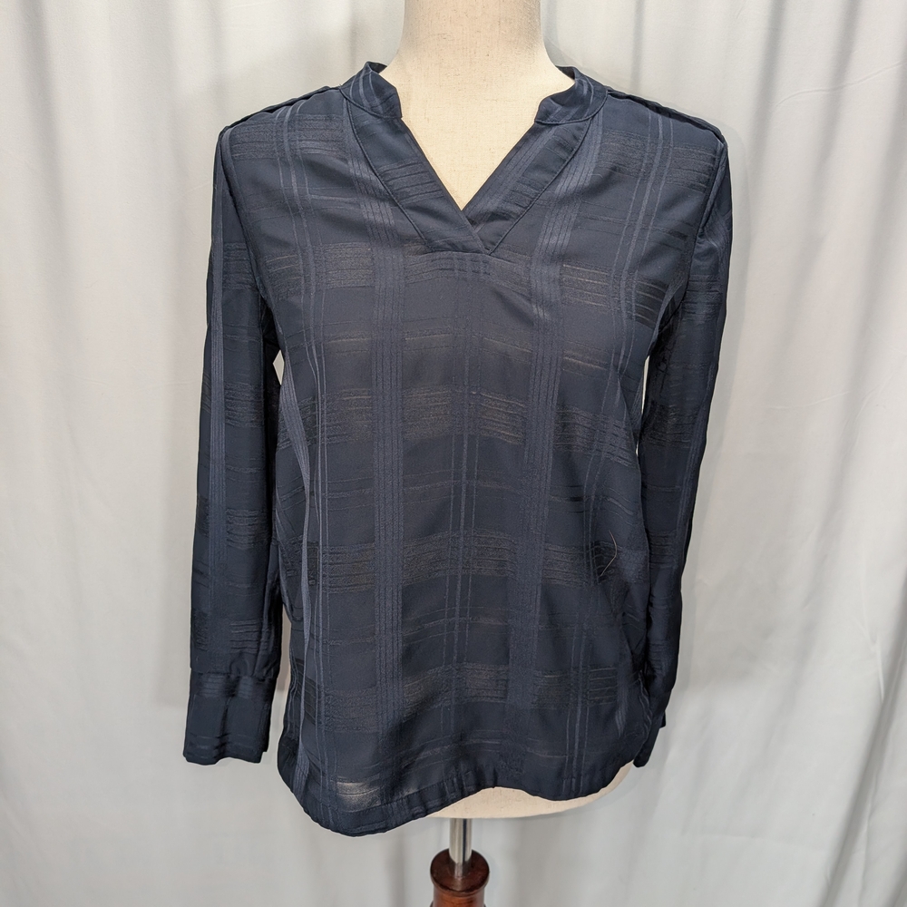 Banana Republic Dark Blue V-Neck Blouse